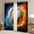 thumbnail image 6 of Manfei 3D Baseball Blackout Curtains Set of 2 (52x84 Each) for Boys, Fire and Water Window Curtains, Modern Ball Sports Curtains and Drapes, Window Curtains Decor, 6 of 6