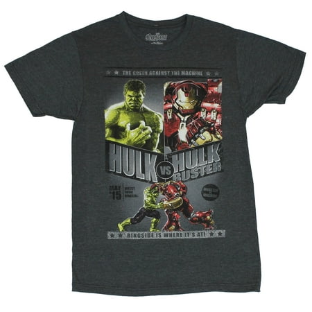 The Avengers Ultron Mens T-Shirt -  Hulk Vs Iron Man Hulkbuster Poster