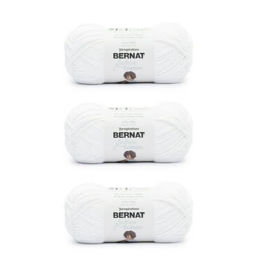 Bernat® Softee® Cotton™ #3 Light Cotton Blend Yarn, Clear White 4.2oz/120g, 254 Yards (3 Pack)
