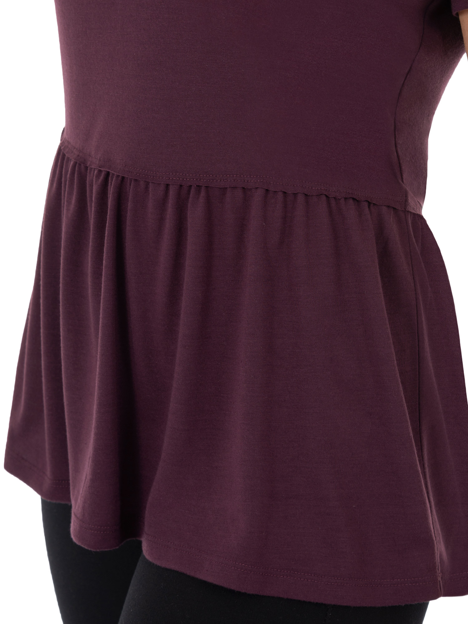 Wright's Womens Short Sleeve Peplum Waist Top