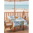 thumbnail image 2 of Outdoor Tablecloth with Umbrella Hole for Patio/Picnic/Party/Camping, Blue Green Coral Coastal Waterproof Table Cloth Rectangle Table Cover Washable, Jellyfish Summer Beach Nautical (60"x 120"), 2 of 8