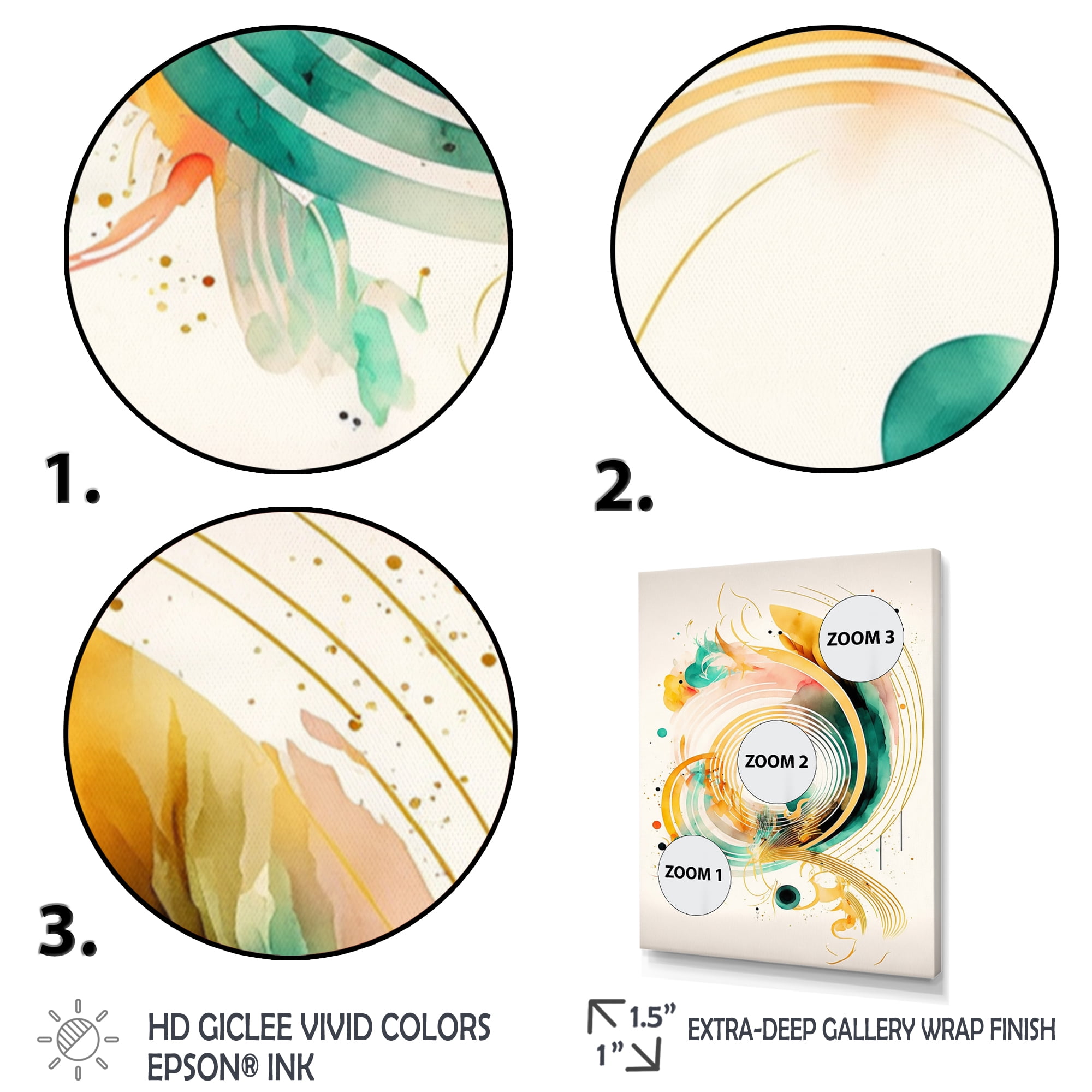 Designart Golden Spiral Movement I Canvas Wall Art