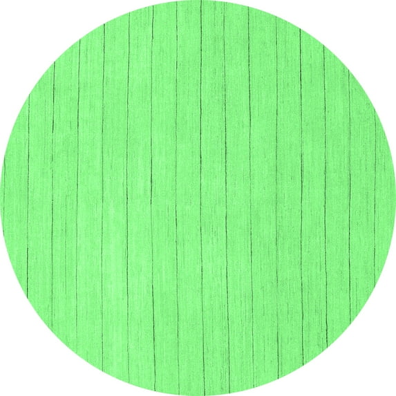 Ahgly Company Indoor Round Solid Emerald Green Modern Area Rugs, 6' Round