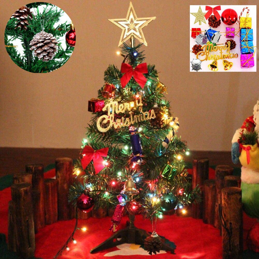 50cm Mini Table Top Snow Christmas Tree Decoration LED Decor Home Xmas Ornaments 