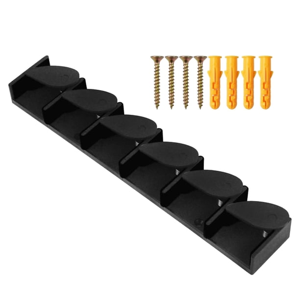 Support Mural Horizontal Pour 6 Cannes à Pêche - Lot De 2 Pinces Réglables En ABS Avec Rembourrage Silicone
