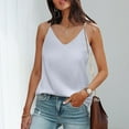 thumbnail image 2 of QHFBli Summer V Neck Tank Tops for Women Silk Satin Summer Sleeveless Camisole, 2 of 4