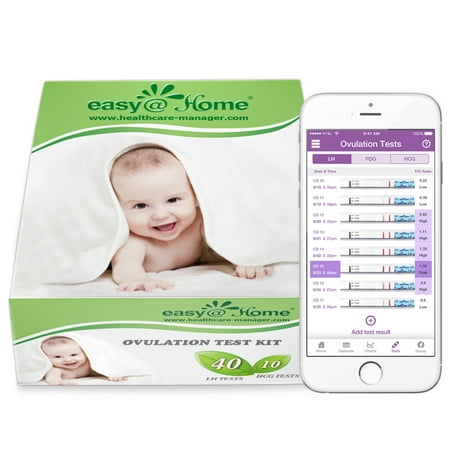 Easy@Home 40 Ovulation Test Strips and 10 Pregnancy Test Strips Kit - The Reliable Ovulation Predictor Kit (40 LH + 10