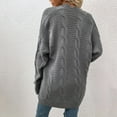 thumbnail image 4 of VISALY Long Cardigans Cute Cardigans Women's Cable Knit Cardigan Sweaters Open Front Long Sleeve Keep Warm Casual Solid Color Fashion Winter Outwear Cute Cardigans Casual Cardigan Grey Xl, 4 of 8