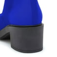 thumbnail image 4 of YDN Women's Closed Round Toe Lace Up Combat Booties Chunky Block Low Heel Ankle Boots Winter Date Party Shoes Size 7 Blue, 4 of 4