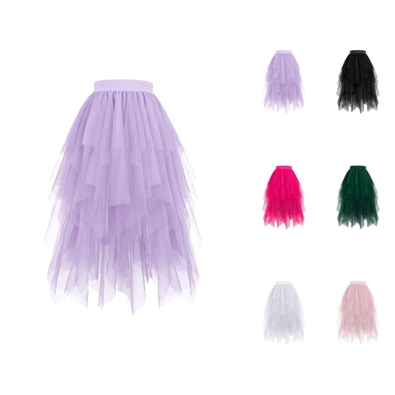 Elegant High Widelity Knit Sheer Overlay Skirt For With Inner And Flirty Asymmetrical Hem