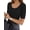 Black, variant on Womens Half Sleeve Scoop Neck Slim Fitted T Shirts Casual Basic Tees Summer Tops Clothes