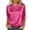 Hot Pink, variant on Tqcoqu Women's Satin Silk Shirts,Casual 3/4 Sleeve Crew Neck Tunic Tops,Loose Fit Dressy Business Work Office Blouse,Black Women's S-XXL