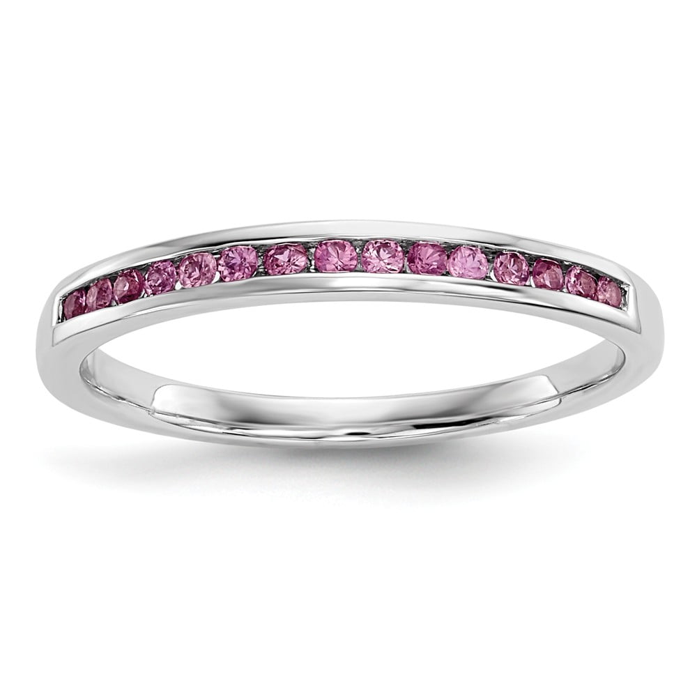 14k White Gold Pink Sapphire Ring by Diamond2Deal