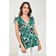 thumbnail image 1 of Blusa con lazo en los hombros Roman Fashion /Juvenil 6829 (Verde flor) verde EG, 1 of 4