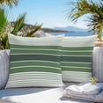 thumbnail image 5 of Waterproof Throw Pillow Covers Set of 2, 20x20 Inch Sage Green Ombre Stripe Decorative Pillowcases Outdoor Pillow Slip Cushion Covers Set for Couch Tent Farmhouse Striped Gradient, 5 of 7