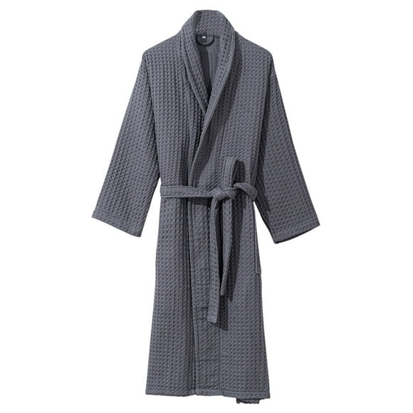 Women's Robes All Cotton Four Season Couples Lengthened Beehive Bathrobe Bathrobe Nightgown Housewear L