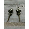thumbnail image 2 of U8MO 2 Large Raven Bird Skull Pendants Antique Bronze Gothic Steampunk Findings 40mm, 2 of 3