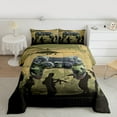 thumbnail image 2 of Homewish Abstract Camo Gamer 3-Piece Full Size Comforter Sets For Kids Teens Adults,Video Game Bedding Comforter Set,Black Green Camouflage Lightweight Bedding Sets,Super Cozy Room Decor,Reversible, 2 of 8