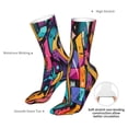 thumbnail image 4 of Bingfone Vibrant Graffiti Urban Art Prirnt Women's Men's Fun Pattern and Solid Crew Socks-1 Pair Pack-Cool & Classic Novelty Design Gifts, 4 of 7