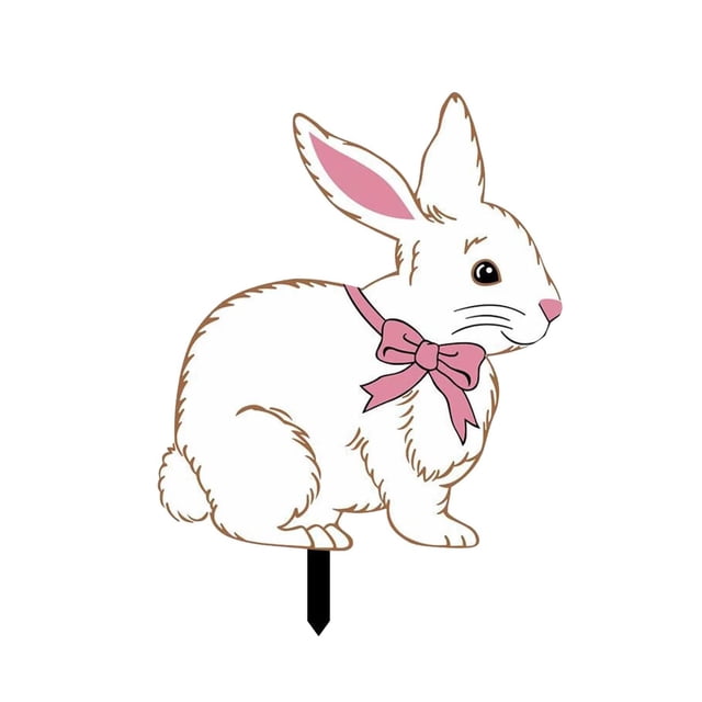 Outdoor Garden Decorations,Garden Signs Decorative Outdoor Easter Acrylic Bunny Outdoor Patio Ground Plug Garden Decorative Insert Signs Easter Bunny Decorations