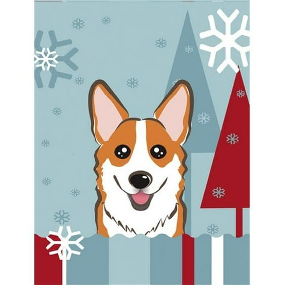 Winter Holiday Red Corgi Flag Garden Size