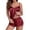 Wine Red, variant on Ekouaer Silk Pajamas Set for Women Satin Camisole Sleepwear Lingerie V-Neck Cami Top and Shorts Pjs