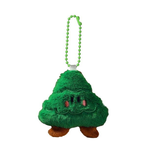 Adornos de peluche para el árbol de Navidad: pequeños adornos colgantes de peluche con forma de Papá Noel, árbol y corona navideña. Mini peluches suaves para decorar el árbol de Navidad y fiestas.