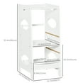 thumbnail image 3 of HOMCOM Toddler Kitchen Step Stool with Adjustable Standing Platform & Safety Rail, White, 3 of 9