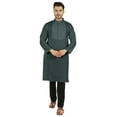 thumbnail image 5 of Atasi Indian Solid Kurta Pajama Set For MensÂ&nbsp;Mandarin Collar Casual Long-Wear Kurta, 5 of 7