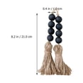 thumbnail image 3 of 4 Pcs en Bois Perle Décor Porte Poignée Perles Maison Suspendu Décor avec Pompon, 3 of 9