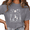 1-Gray, variant on Women's Navy Blue Mystical Cat Wolf Graphic Short Sleeve T-Shirt Soft Cotton Crewneck Top