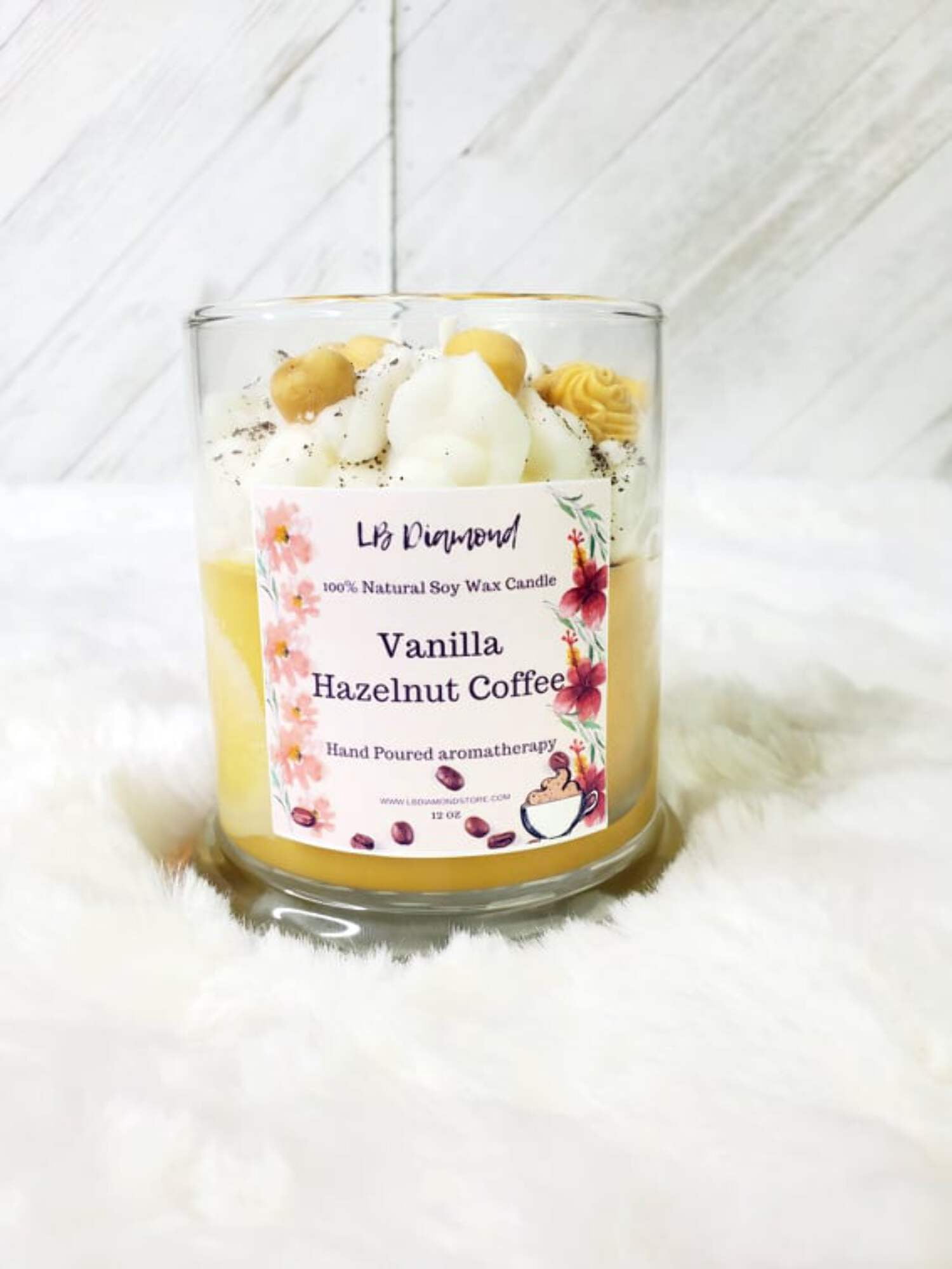 Vanilla  Hazelnut Coffee Whipped Natural Soy Wax Candle