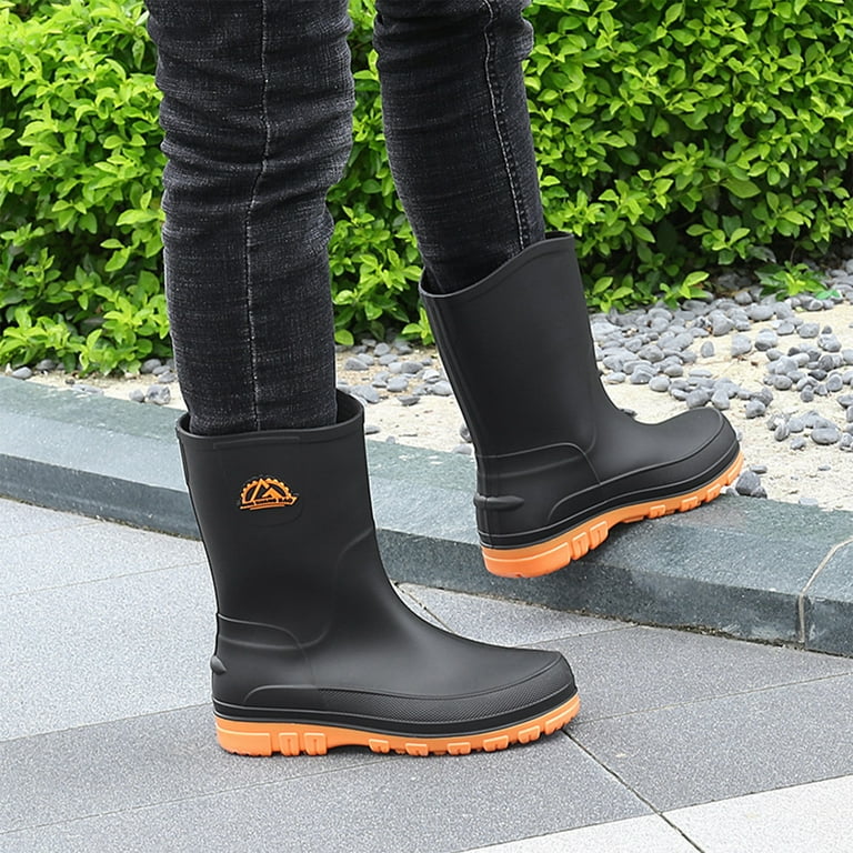Liyufly Rain Boots for Men, Non-Slip Waterproof Rubber Boots