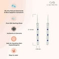 thumbnail image 4 of 925 Sterling Silver Baguette Diamond and Blue Sapphire Dangle Earrings for Women, 1/6 Ct, 4 of 7