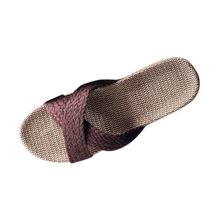 

Pimfylm Fluffy Slippers For Women Wedges Shoes for Women Sandals with Comfortable Cushion FootBed Orthopedic Sandals Women Flip Flops Dressy Summer Walking Wedge Shoes Coffee 8.5