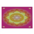 thumbnail image 2 of Lotus Cutting Board, Mandala with Planet Cosmos Galaxy Themed Graphic Art Print, Decorative Tempered Glass Cutting and Serving Board, Large Size, Hot Pink Yellow Red, by Ambesonne, 2 of 5
