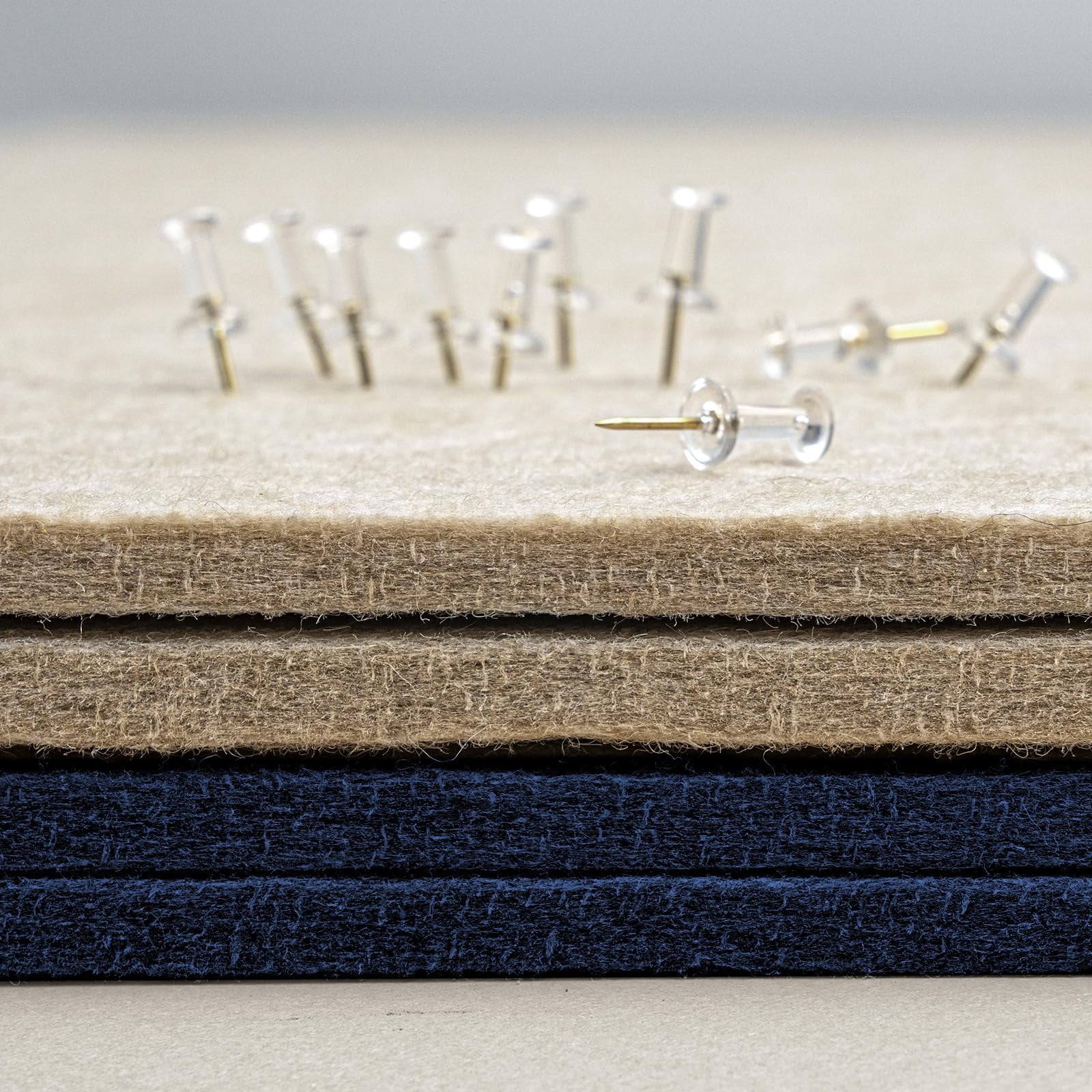 Bulletin Board  24 X 18 Inches Felt Decorative Pin Cork Alternative For Wall Foldable Photo Self-adhesive Vision With 20 Pushpins - Dark Blue