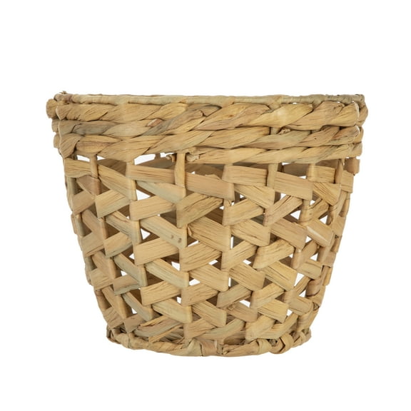 Homezone 7" Open-Weave Tapered Natural Water Hyacinth Basket