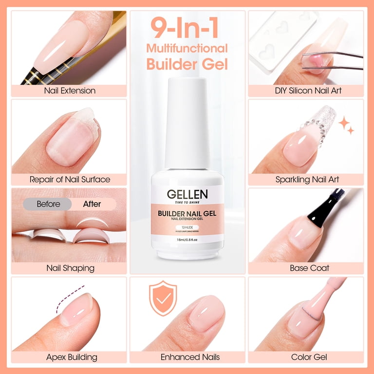 Gellen Builder Nail Gel, 9-in-1, Nude, 15ml photo 5