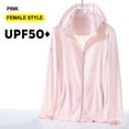thumbnail image 2 of HAPIMO Women's Sun Protection Sport Coats Long Sleeve Zip Up Hoodies Summer Beach Classic Athletic Jacket Lightweight Solid Pocket Jacket Pink L, 2 of 3
