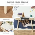 thumbnail image 5 of HOMCOM Kids Wooden Work Study Desk Makeup Vanity and Writing Computer Table with Storage Drawers & Pinewood Legs, White and Natural, 5 of 9