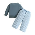 thumbnail image 4 of Gubotare Toddler Boy Outfit Toddler Kids Baby Boy Fall Clothes Long Sleeve Tops Pants Winter Outfits Size 3 6 Months (Blue,3-6 Months), 4 of 7