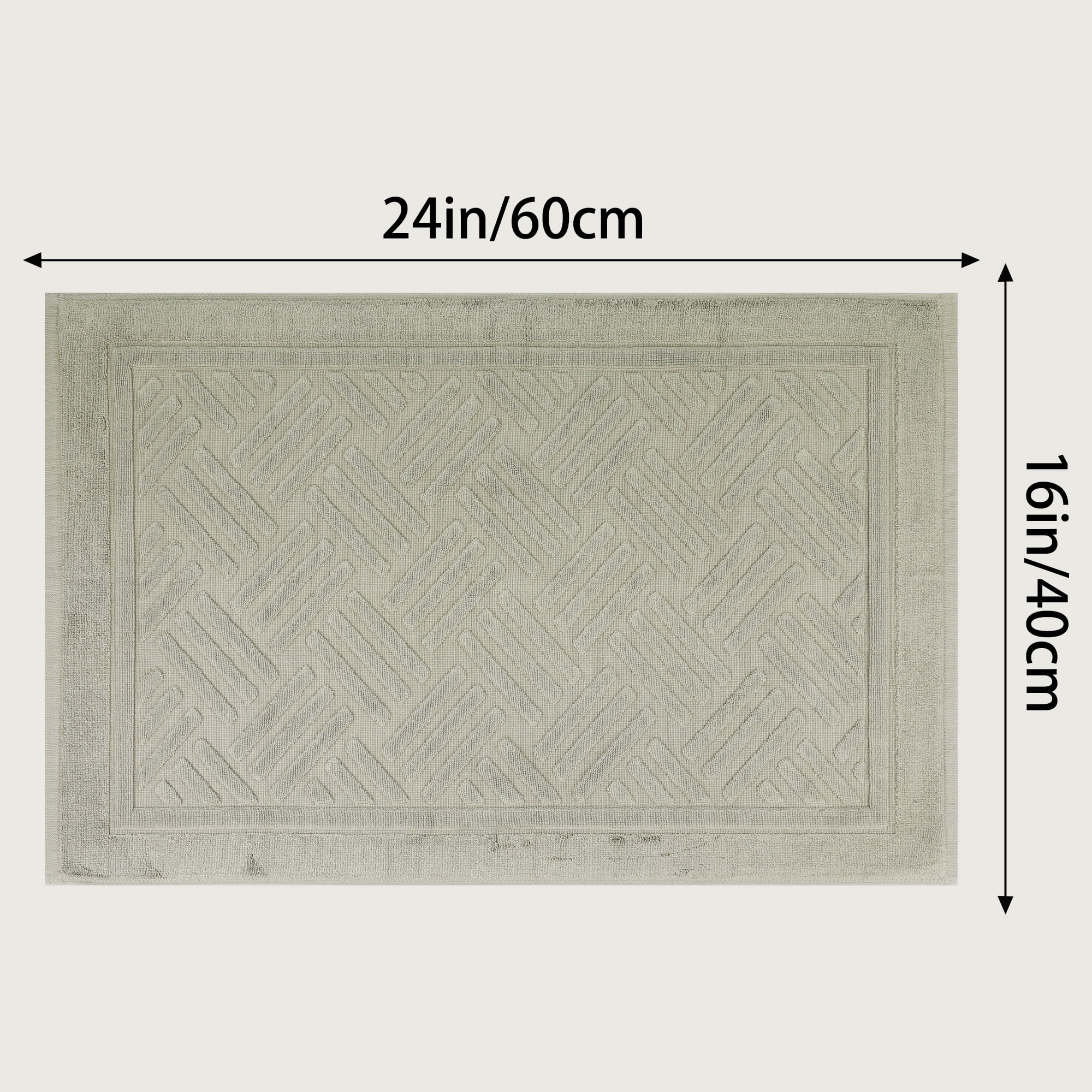 Unique Bargains Cotton Mat Towel Absorbent Floor Bath Rugs for Bathroom Green 16" x 24"