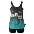 thumbnail image 6 of UPPADA Modest Tankini Swimsuits for Women Two Piece Cute Floral Print Beach Vacation Swimwear Cute Bathing Suits Blouson Tank Tops with Board Shorts Blue Swim Suits for Women,L, 6 of 8
