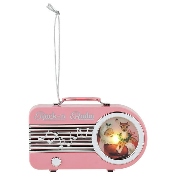 Mr. Christmas 4,5" mini ornement radio, rose