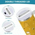 thumbnail image 5 of 30 oz Insulated Stainless Steel Tumbler Double Wall Stainless Steel Tumbler with 2-Way Drinking Honey Jars and Bees Pattern, 5 of 9