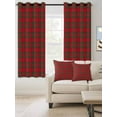 thumbnail image 2 of Christmas, Blackout Curtains 45 Inches Long for Bedroom, Country Rustic Red Green Buffalo Lattice Thermal Insulated Room Darkening Black Out Window Curtain Panels Grommet Drapes for Living Room, 2 of 8
