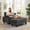 Dark Gray, variant on Fluffy Corduroy Storage Armrest Sofa,Single Versatile Seat with Ottoman,Cup Holder,Bluetooth Speaker,USB Ports,180°Rotating Table Board,For Living Room,Bedroom and Apartment