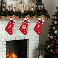 thumbnail image 3 of Personalized Christmas Stockings 17.7 Inch Large Initial Stocking with Snowflake Design Red Plaid Bow for Fireplace Hanging Xmas Tree Home Holiday Party Decorations, 3 of 3