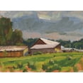 thumbnail image 2 of Calcasola, Stephen 32x25 Gold Ornate Wood Framed with Double Matting Museum Art Print Titled - Farm Buildings, 2 of 4